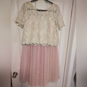 Elestory Women's Lace Top and Tulle Skirt